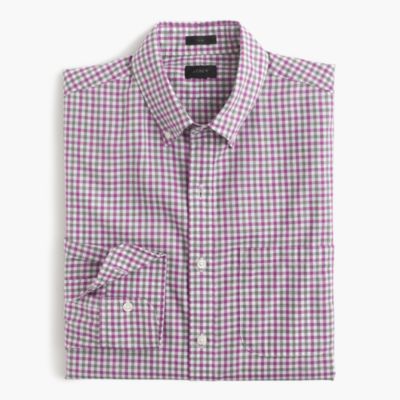 Slim Secret Wash shirt in heathered tattersall