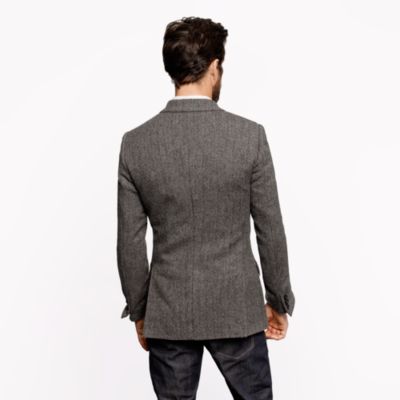 Ludlow sportcoat with double vent in herringbone Italian wool