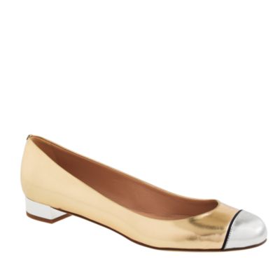 Janey metallic cap toe flats : | J.Crew