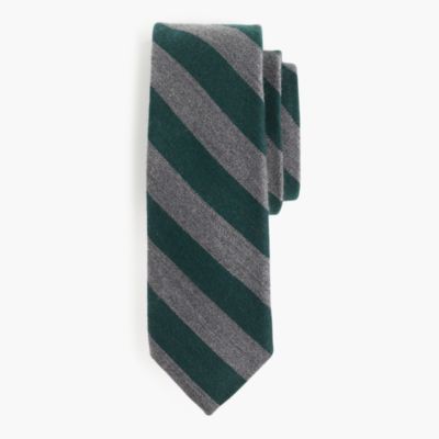 English wool-silk tie in old-school stripe