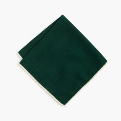 Tipped Italian wool pocket square