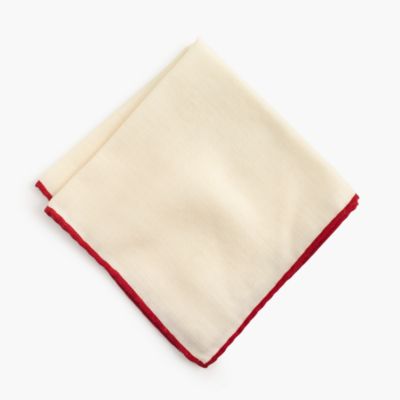 Tipped Italian wool pocket square