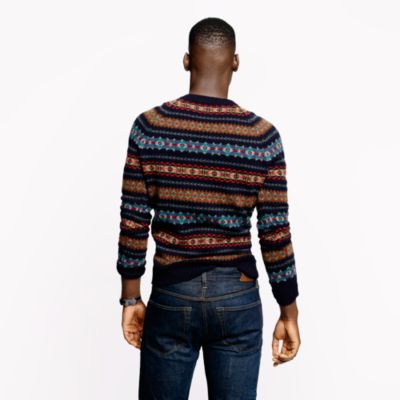 Alpine Fair Isle sweater in deep navy