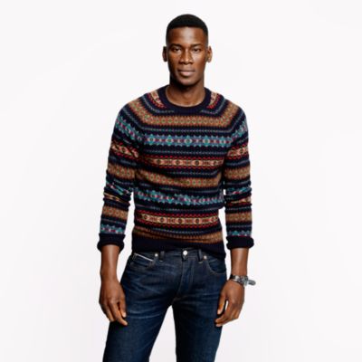 Alpine Fair Isle sweater in deep navy