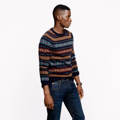 Alpine Fair Isle sweater in deep navy