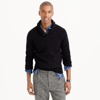 Lambswool shawl-collar sweater