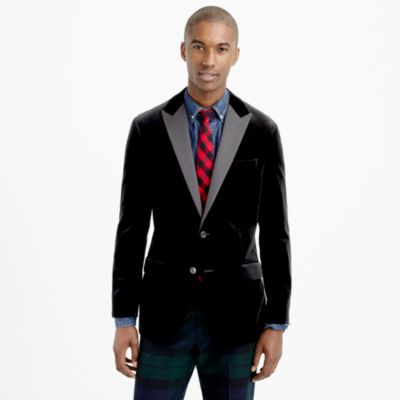 Ludlow peak-lapel blazer in velvet