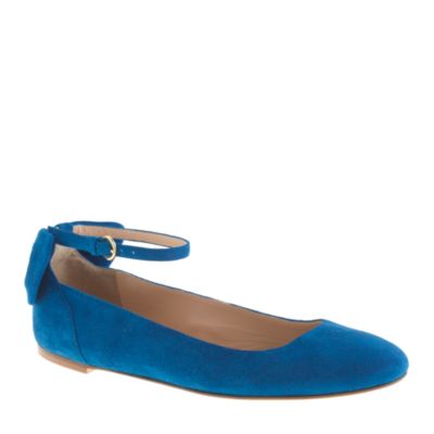 Suede ankle-strap ballet flats : | J.Crew