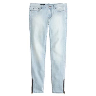 blue jean with red stripe