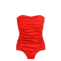 Ruched bandeau one-piece swimsuit : | J.Crew