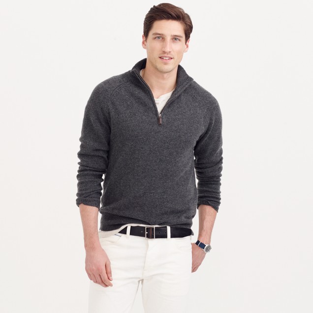 Italian cashmere half-zip sweater : | J.Crew