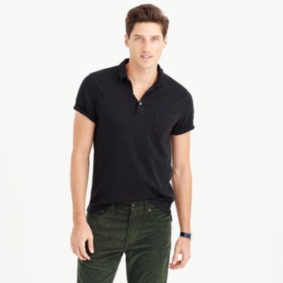 Broken-in pocket polo shirt