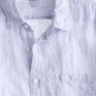 Slim Irish linen shirt in thin stripe