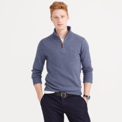 Cotton-cashmere half-zip sweater