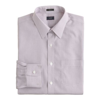 Slim non-iron dress shirt in microtattersall