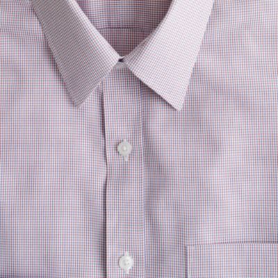 Slim non-iron dress shirt in microtattersall