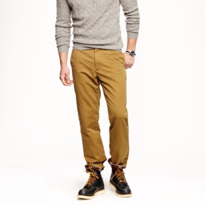 Flannel-lined chino in regular fit