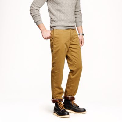 Flannel-lined chino in regular fit