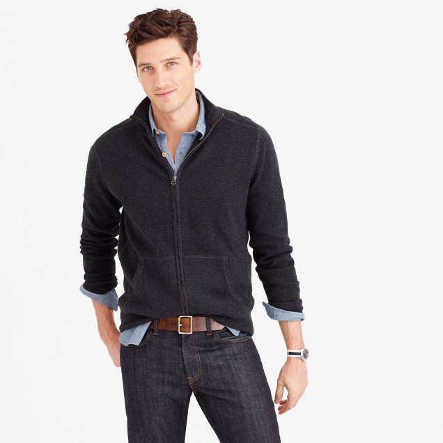 Cotton-Cashmere Zip Sweater-Jacket : Men's Sweaters | J.Crew
