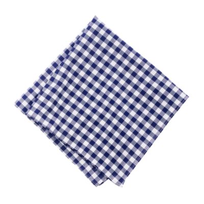 Cotton pocket square in navy gingham