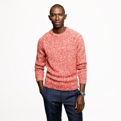 Marled wool alpaca crewneck sweater