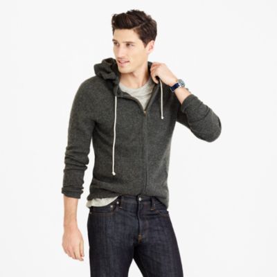 Italian cashmere zip hoodie