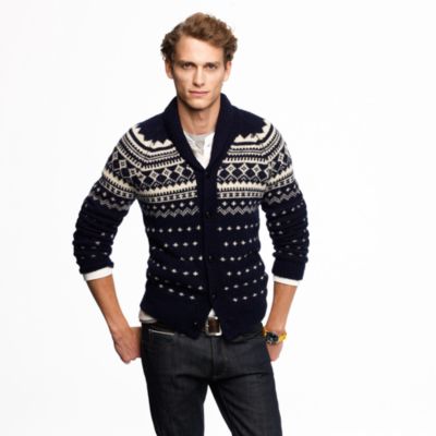 Alpaca Fair Isle shawl-collar sweater : wool blends | J.Crew