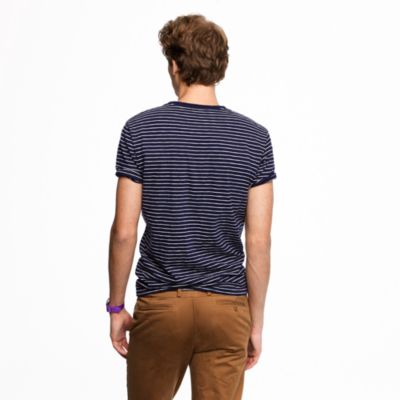 Broken-in pocket tee in ultramarine stripe