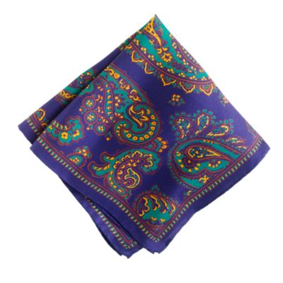 Silk paisley pocket square J.Crew