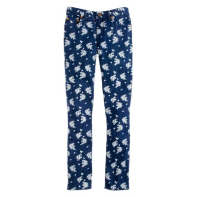 Cropped matchstick jean in indigo floral : | J.Crew