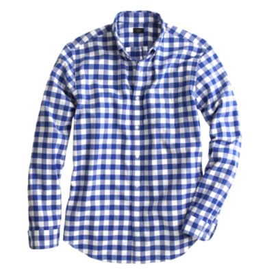 dark blue gingham shirt