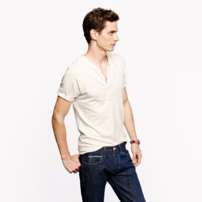 Homespun Knitwear short-sleeve coalminer henley