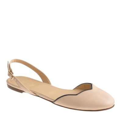 slingback ballet flats in beige and black
