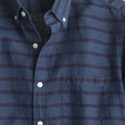Slim Irish linen shirt in stripe