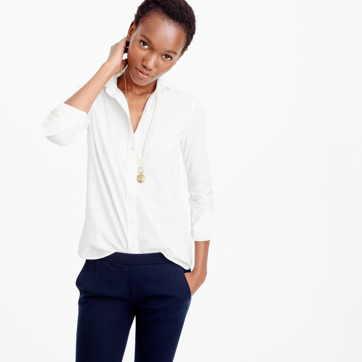 Boy shirt in classic white : Women Suiting Shirts | J.Crew