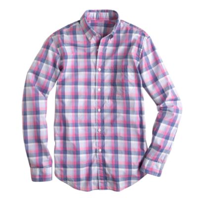 Lightweight shirt in flash pink plaid