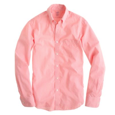 Slim lightweight shirt in flash pink check