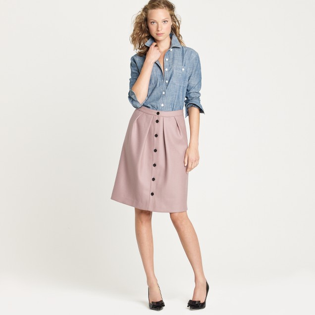 Flair skirt in double-serge wool : | J.Crew