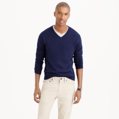 Slim cotton-cashmere V-neck sweater