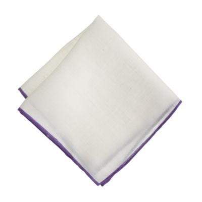 Tipped Italian linen pocket square