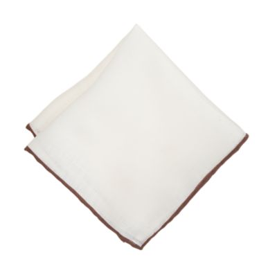 Tipped Italian linen pocket square