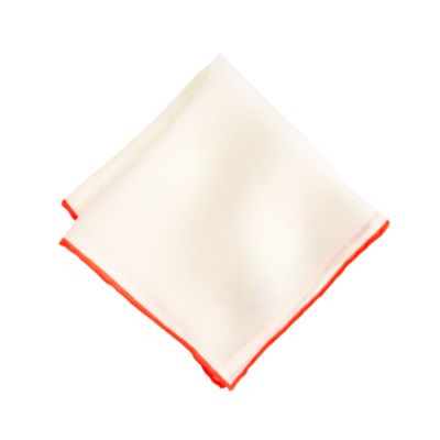 Tipped Italian linen pocket square