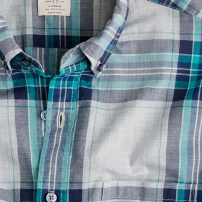 Heathered button-down shirt in Erwitt plaid