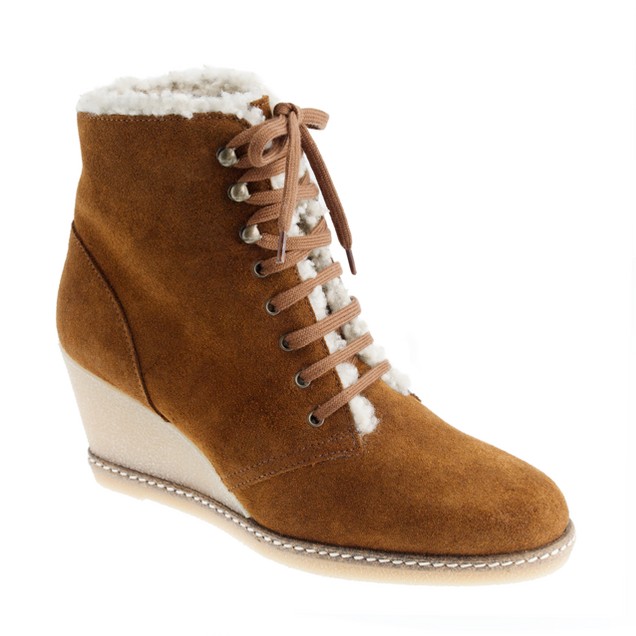 MacAlister shearling wedge boots : | J.Crew