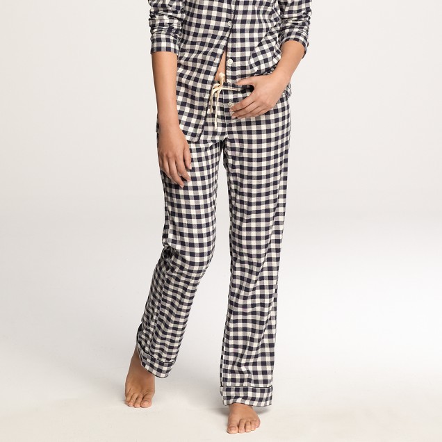 Tall flannel pajama pant in gingham : Women pajamas | J.Crew