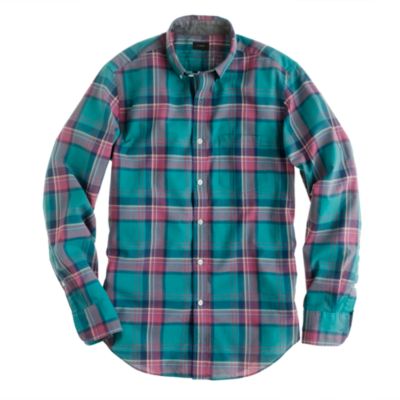 Indian cotton shirt in trellis vine plaid