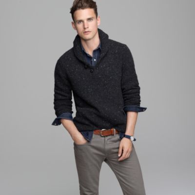 Donegal wool shawl-collar sweater : wool blends | J.Crew