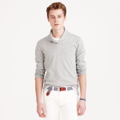 Cotton-cashmere shawl-collar sweater