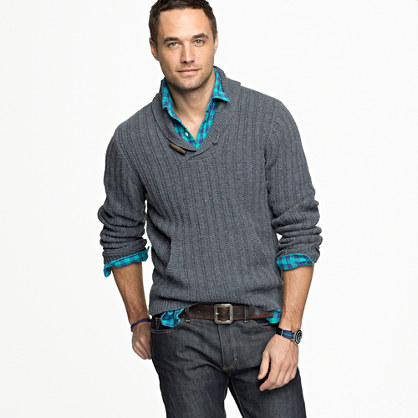 Toggle shawl-collar sweater : cotton | J.Crew