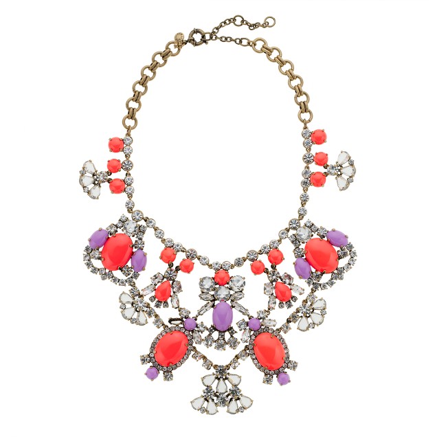 Crystal color stone statement necklace : | J.Crew